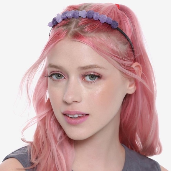 Purple Faux Amethyst Stone Thin Headband - Picture 1 of 3